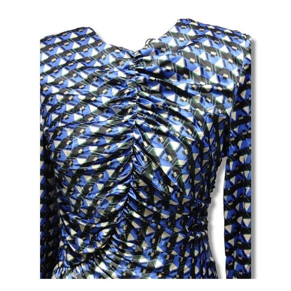 💥Bluish Geometric Print Dress by ZARA Sz M - Picture 3 of 8